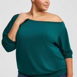 Green Off-Shoulder Top